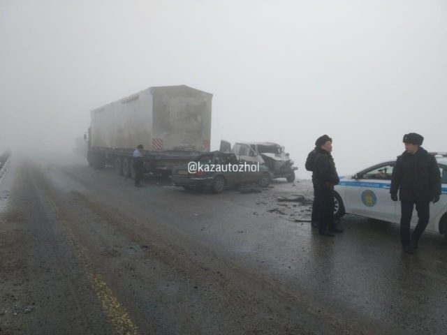 Массовое ДТП на трассе Нур-Султан — Темиртау. Есть пострадавшие