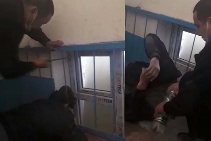«Поднялось давление и упал».Мужчина застрял головой в решетке окна в Арыси