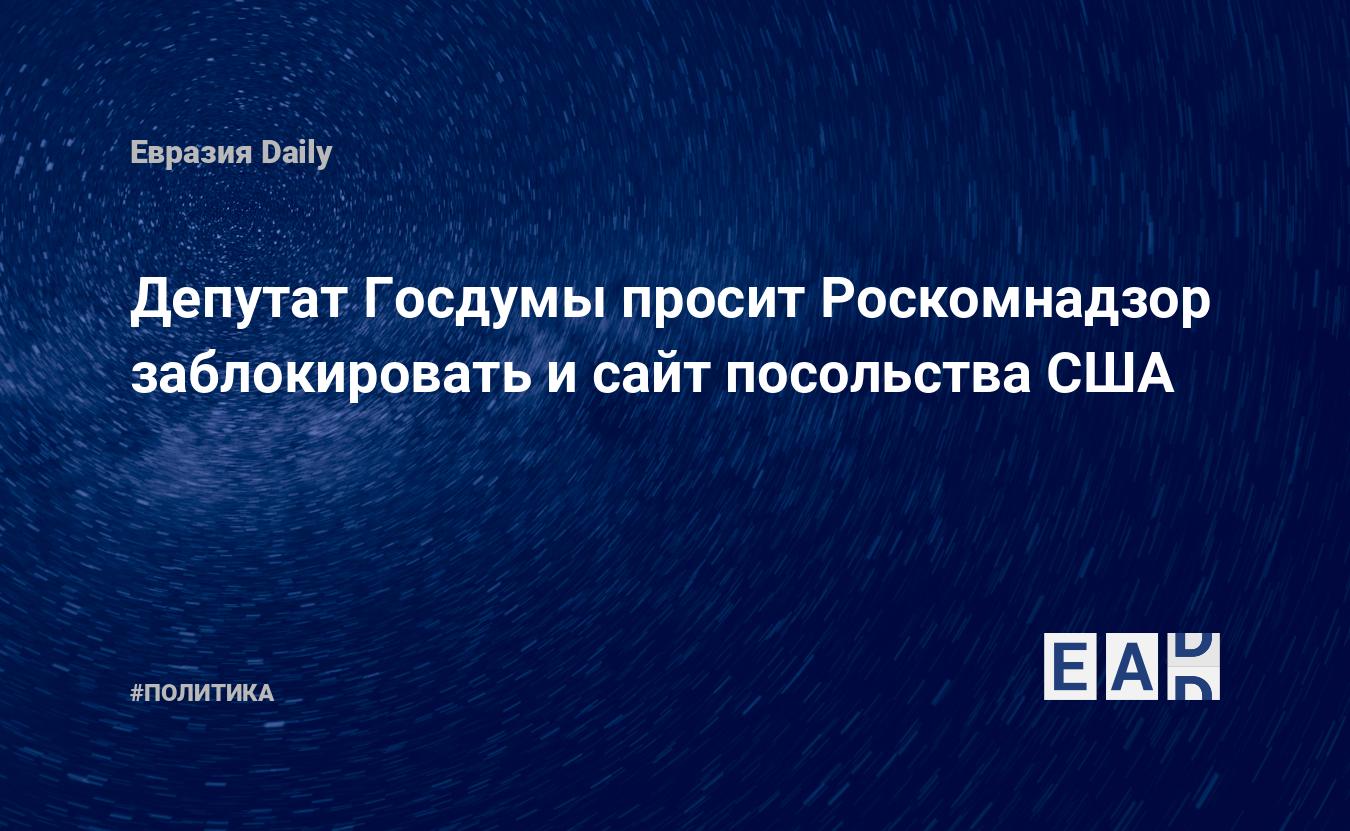 Депутат Госдумы просит Роскомнадзор заблокировать и сайт посольства США — Financial Times