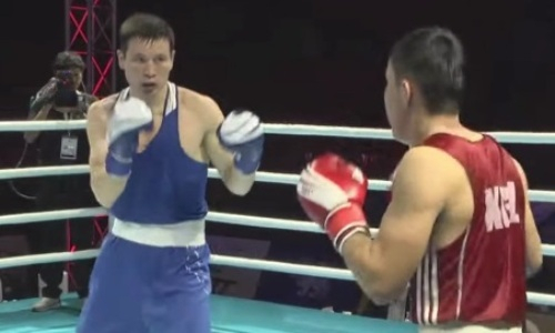 Видео полного боя с двумя нокдаунами чемпиона Казахстана за выход в полуфинал ЧА-2023 до 22 лет по боксу