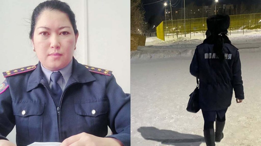 Избитую на дороге женщину и ее ребенка спасла полицейский в Павлодарской области