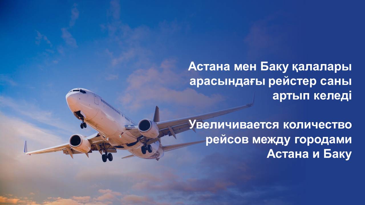 Увеличивается количество рейсов между городами Астана и Баку