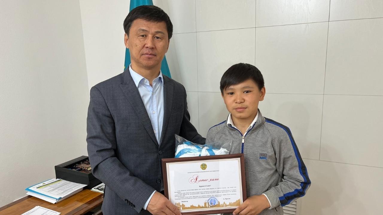 Юный джитсер из Караганды получил благодарственное письмо