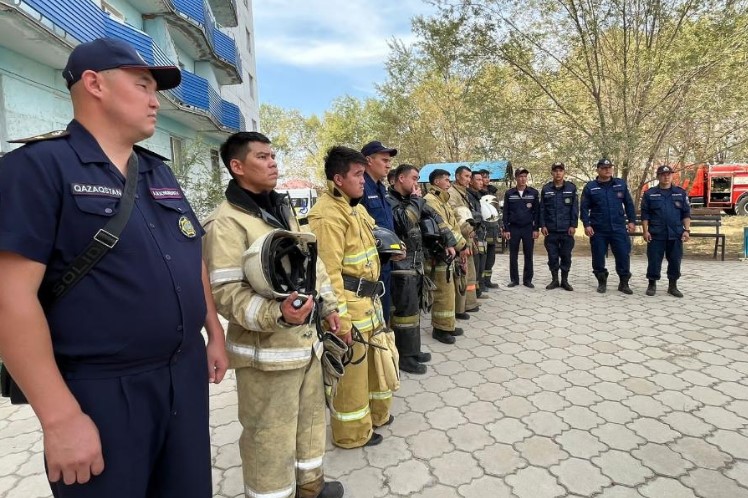 В области Ұлытау в доме престарелых проведены пожарно-тактические учения