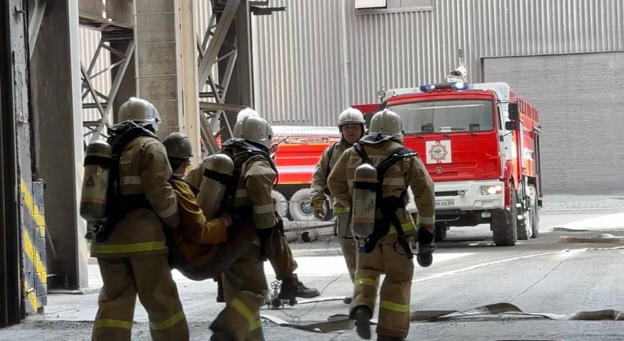 Проведено пожарно-тактическое учение на Актюбинском заводе
