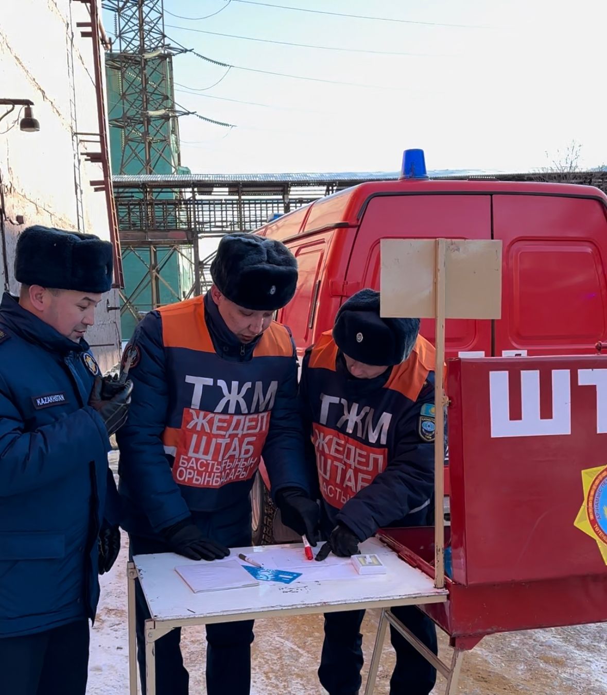 ДЧС области Ұлытау принято участие в объектовой тренировке по линии гражданской обороны