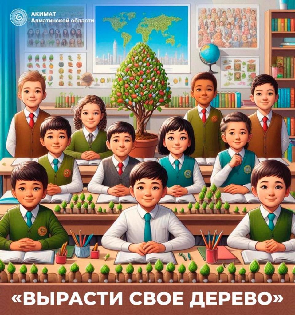 Школьники Алматинской области внедряют экологические навыки: от посадки деревьев до ухода за ними!