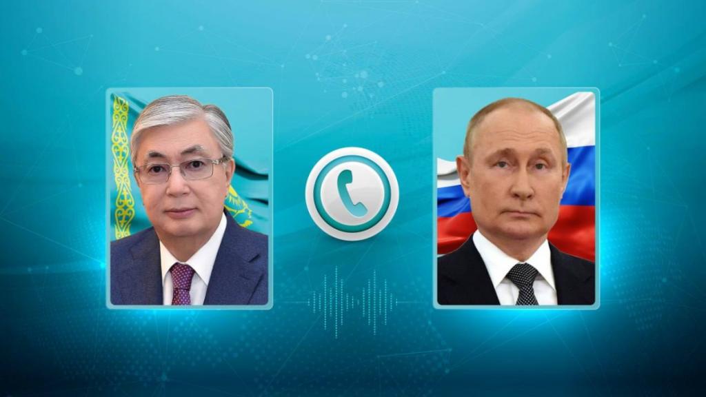 Президент Касым-Жомарт Токаев провел телефонный разговор с Президентом России Владимиром Путиным