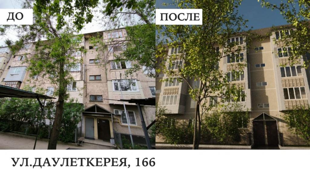 В Алматы продолжают улучшать эстетический облик жилых домов