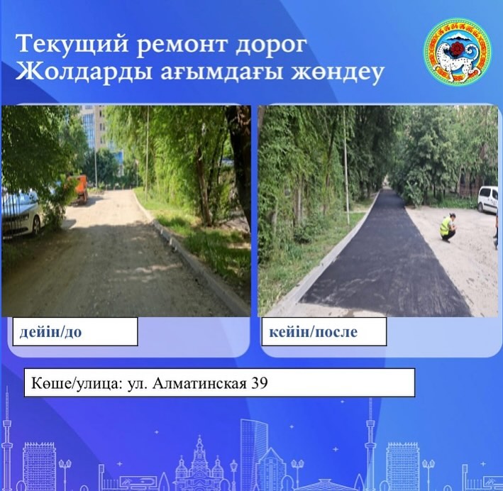 Восстановление дорожного покрытия в Алматы после ремонта теплотрассы