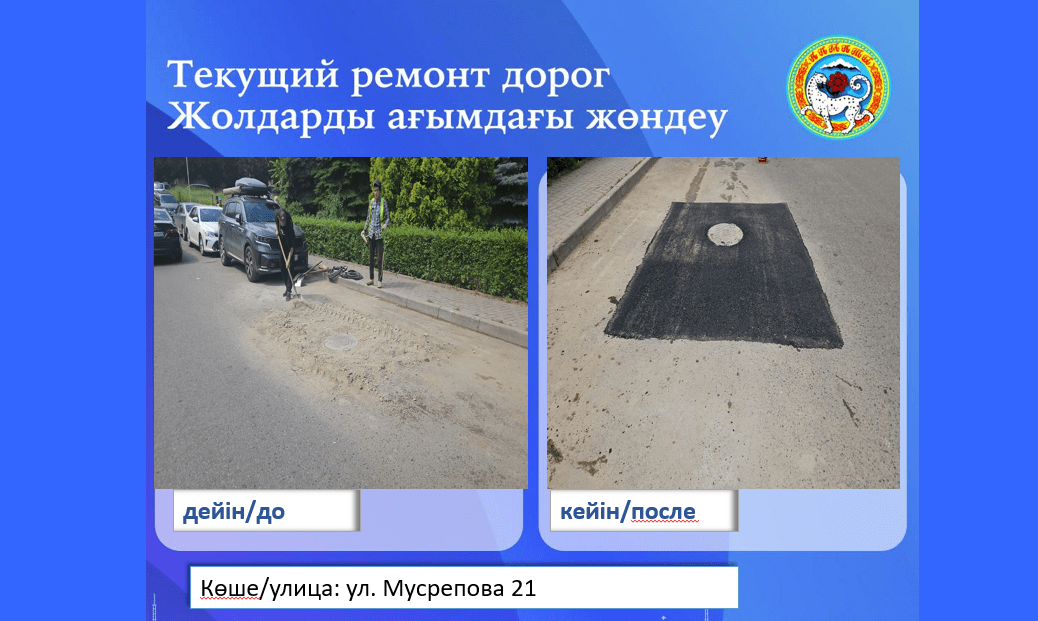 Восстановление дорожного полотна после проведения аварийно- восстановительных работ на теплотрассе по улицам города Алматы