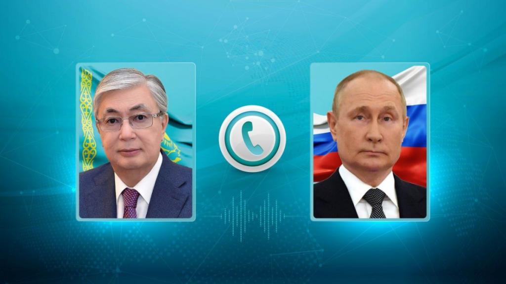 Президент Касым-Жомарт Токаев провел телефонный разговор с Президентом России Владимиром Путиным
