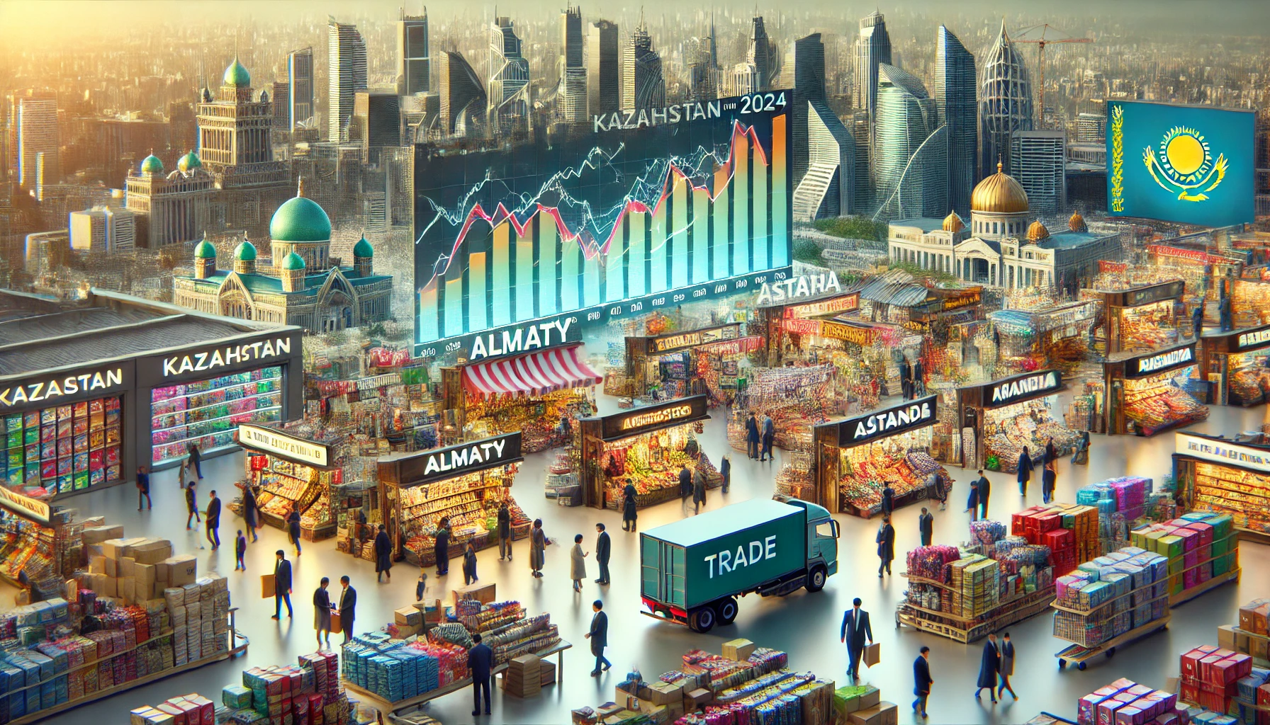 Торговля в Казахстане выросла на 6,8%: розница достигла 12,7 трлн тенге за 8 месяцев 2024 года