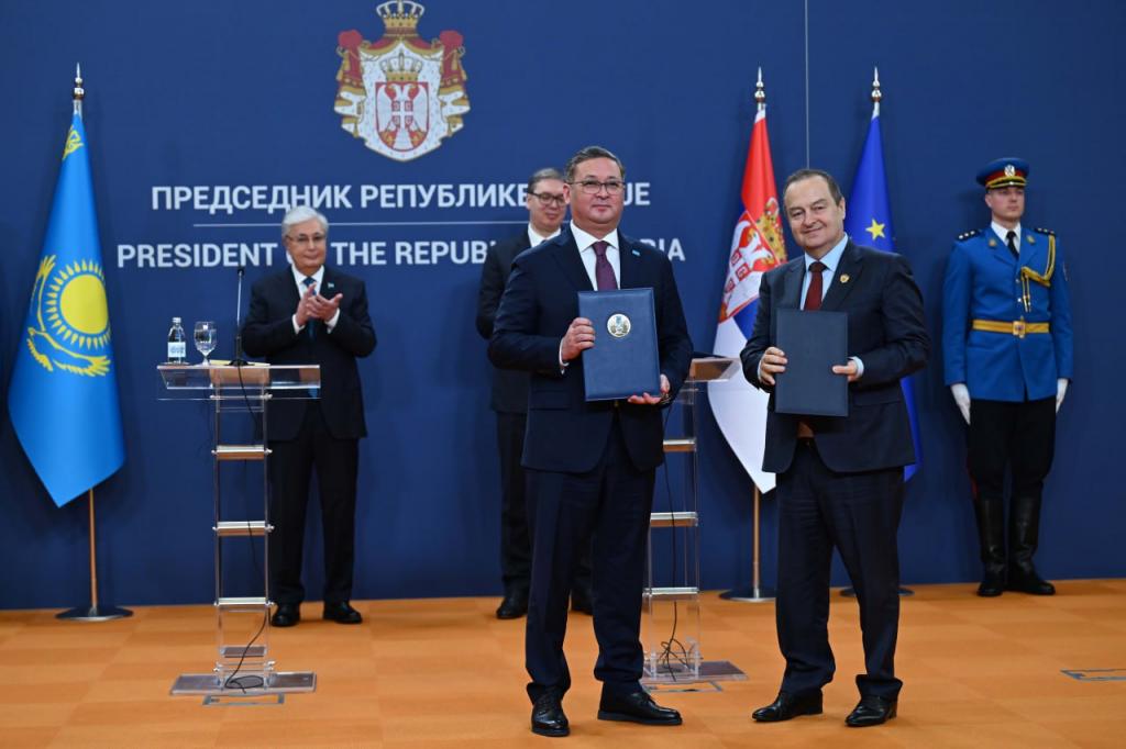 Официальный визит Президента Казахстана в Сербию: Собеседники выразили обоюдную заинтересованность в дальнейшем увеличении двустороннего товарооборота и расширении номенклатуры поставляемых товаров