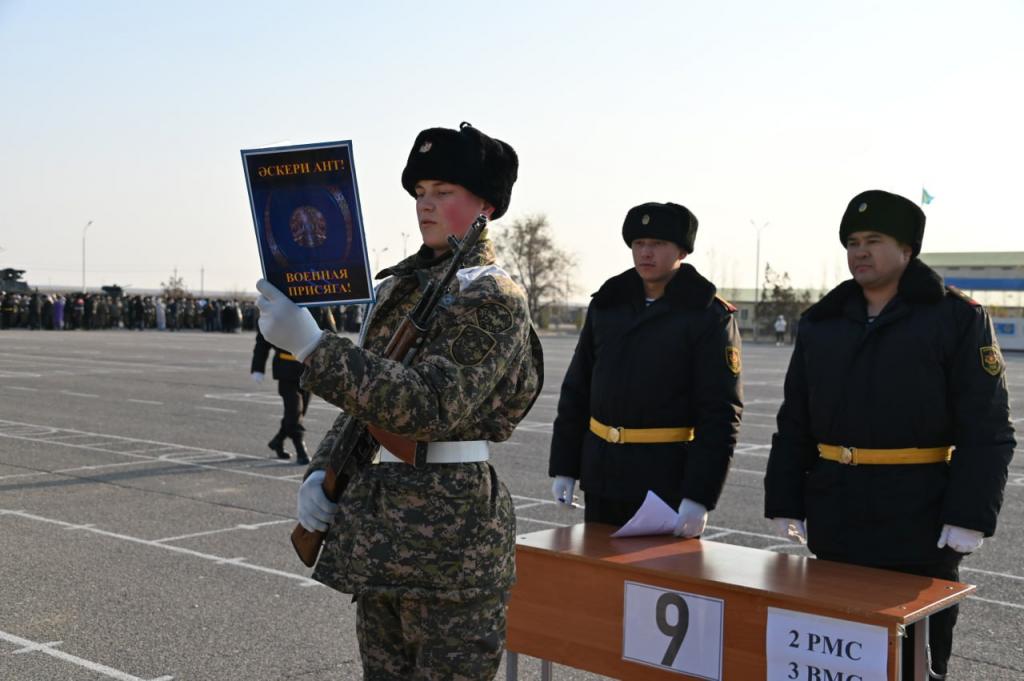 В Мангистау состоялся торжественный ритуал принятия  Военной присяги