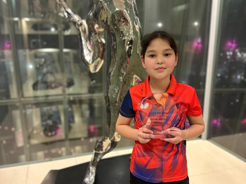 Настольный теннис: Назерке Болатбек завоевала «золото» на WTT Youth Contender в Дохе