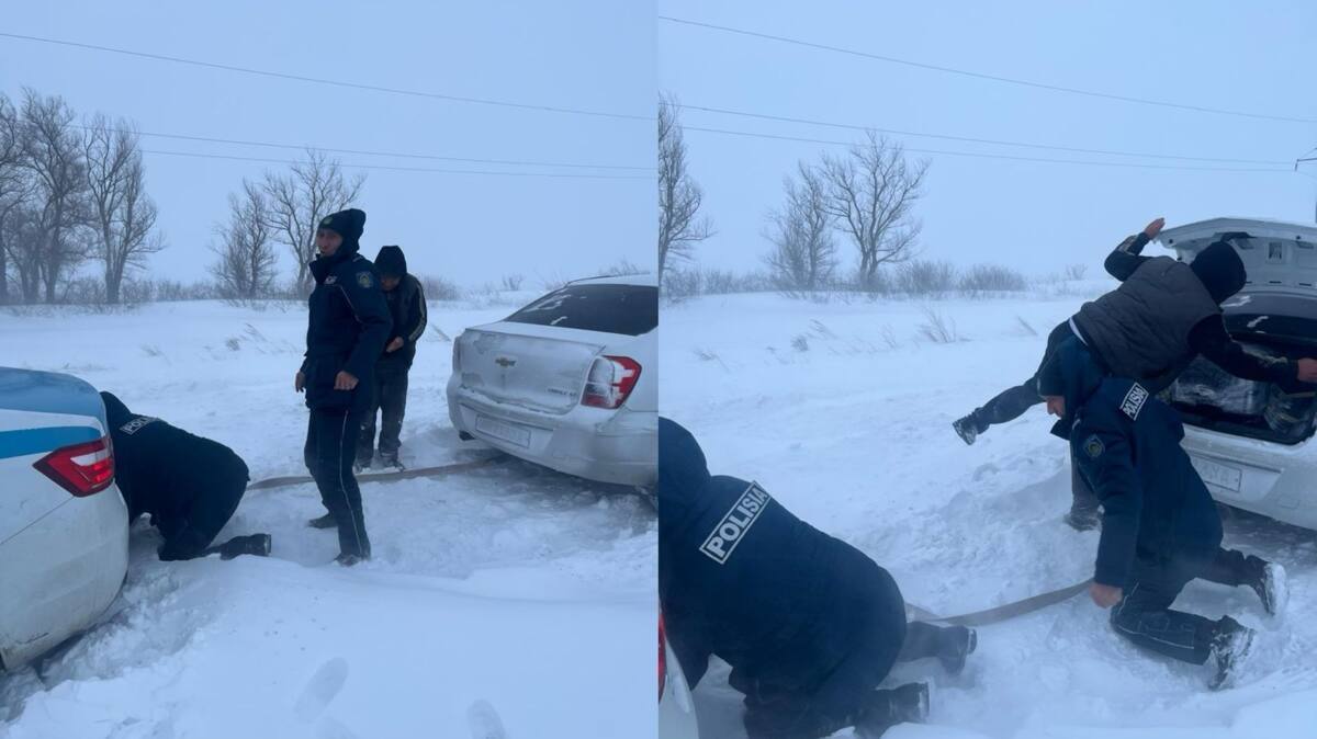 Участковые помогли иностранцам, оказавшимся в снежном плену в Карагандинской области