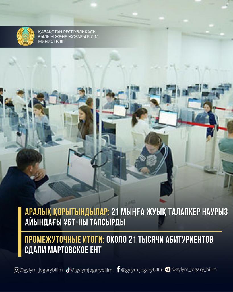 ПРОМЕЖУТОЧНЫЕ ИТОГИ: ОКОЛО 21 ТЫСЯЧИ АБИТУРИЕНТОВ СДАЛИ МАРТОВСКОЕ ЕНТ