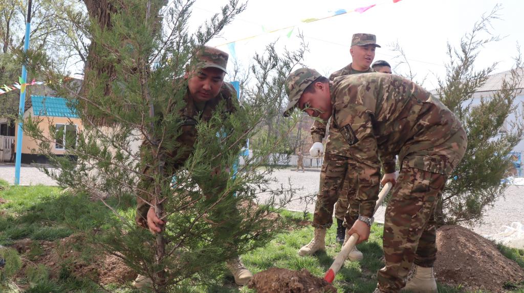 В Шымкенте военный колледж и национальный парк провели экологическую акцию в честь 80-летия Великой Победы