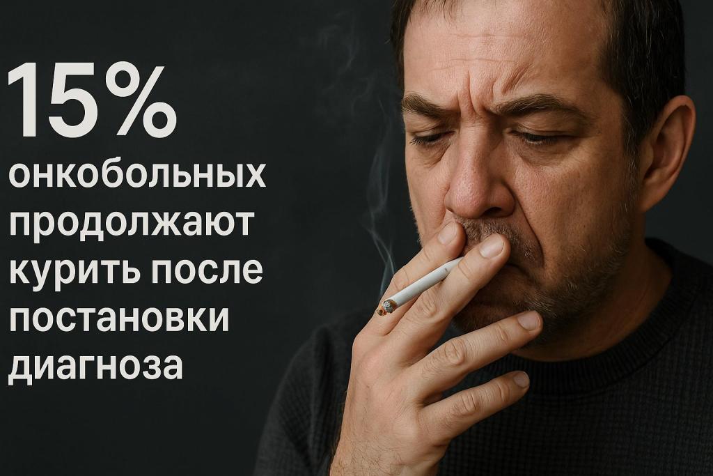 15% онкобольных продолжают курить после постановки диагноза
