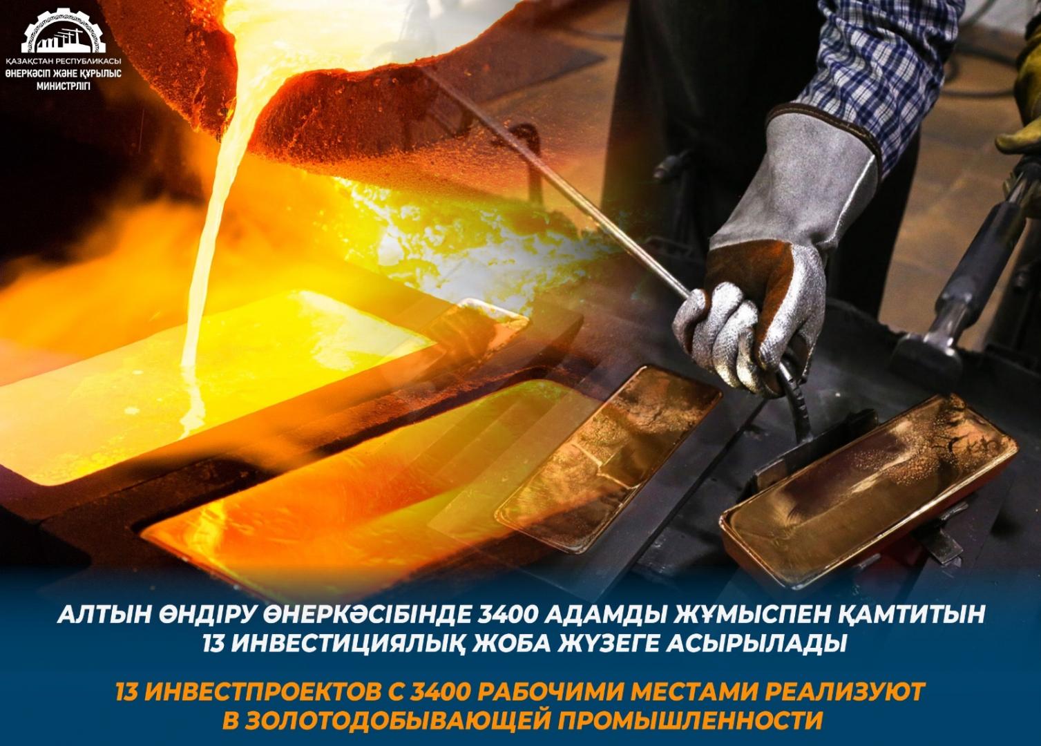 13 инвестпроектов с 3400 рабочими местами реализуют в золотодобывающей промышленности