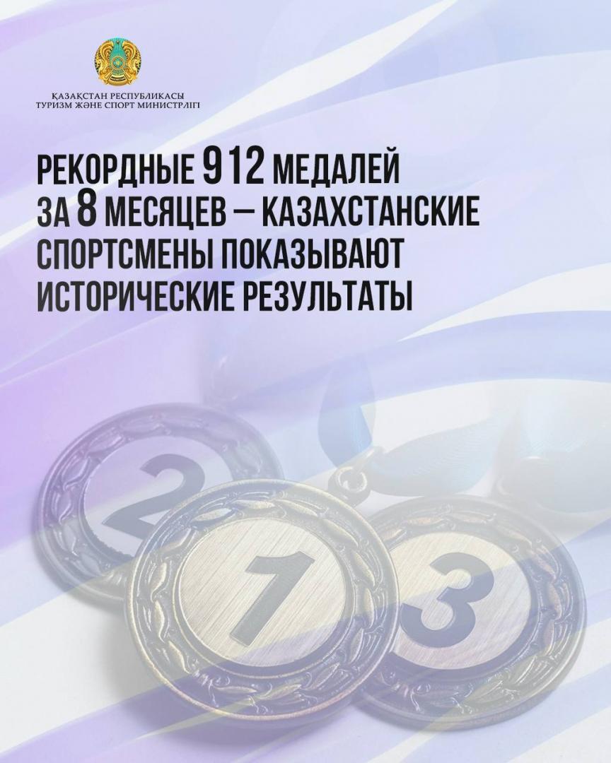 Рекордные 912 медалей за 8 месяцев – казахстанские спортсмены показывают исторические результаты