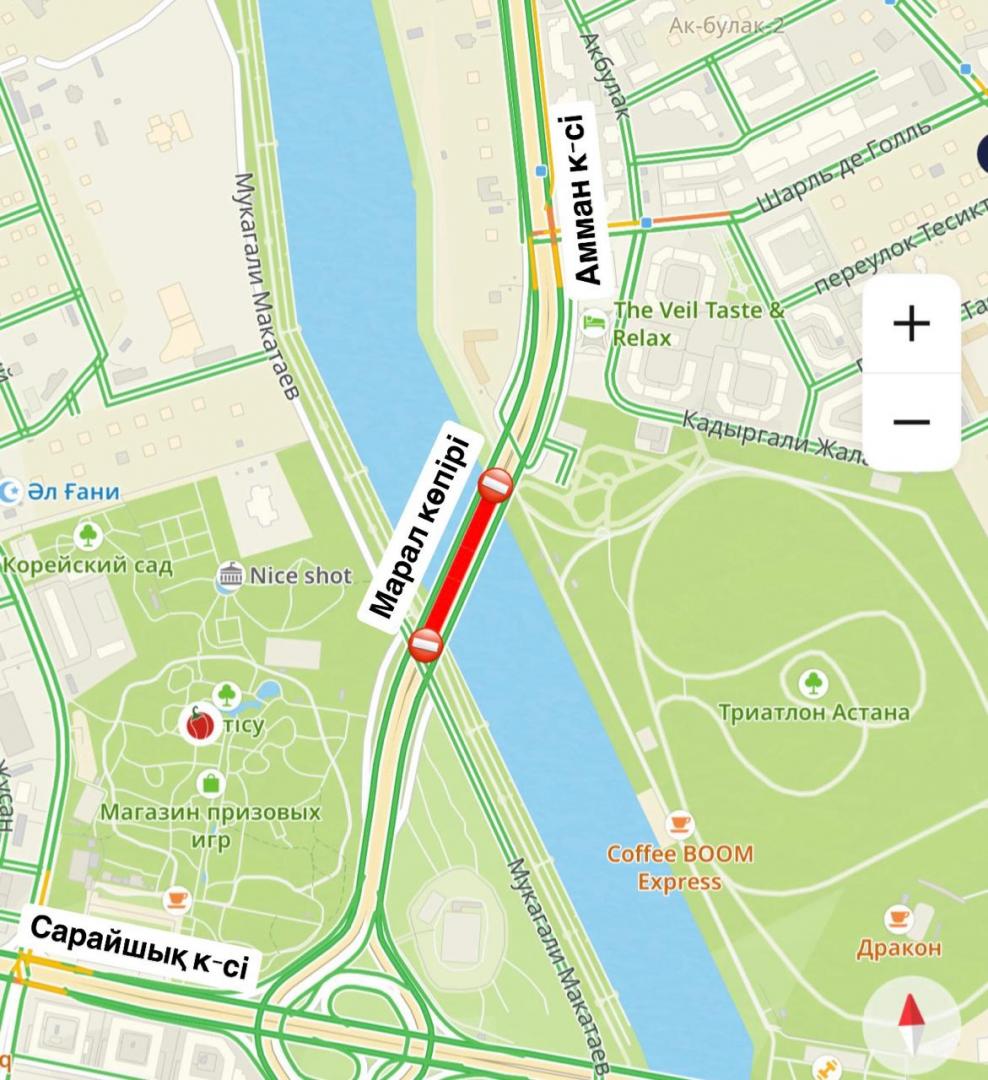 Движение по мосту Марал частично ограничат