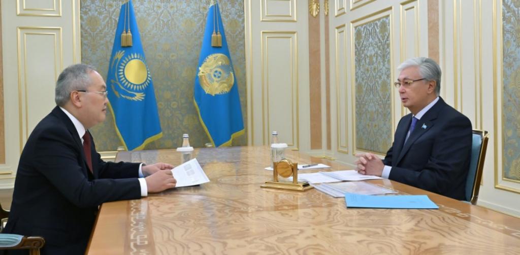 Глава государства принял председателя Агентства по финансовому мониторингу Жаната Элиманова