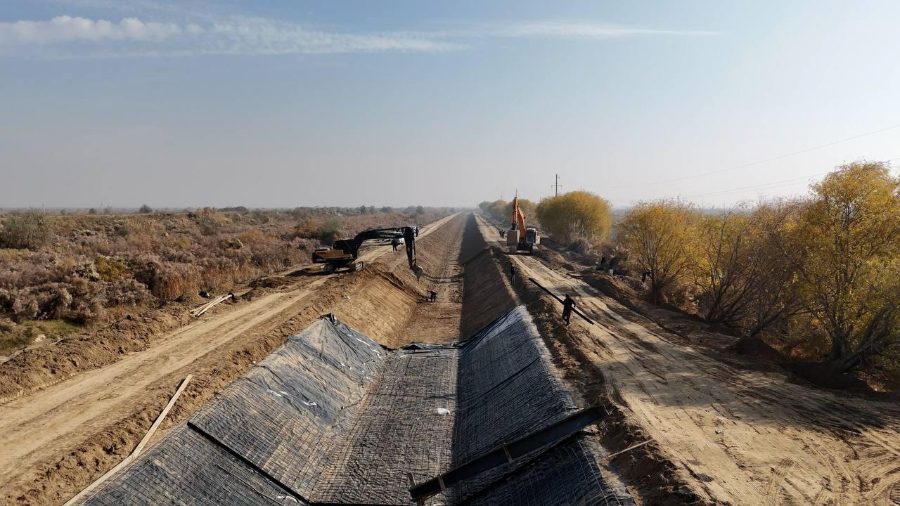Более 62 км земляных каналов бетонируются в Туркестанской области