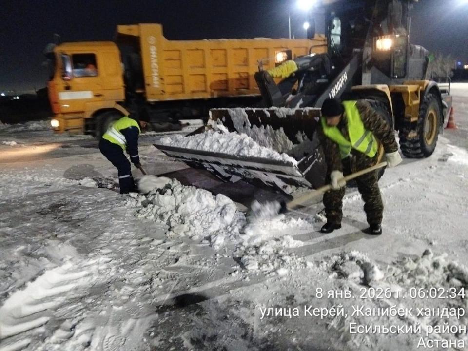 Более 1 700 единиц спецтехники задействованы в уборке снега в Астане