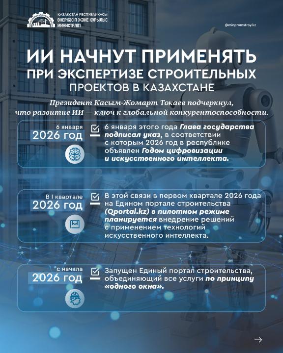 В Казахстане при экспертизе строительных проектов начнут применять ИИ