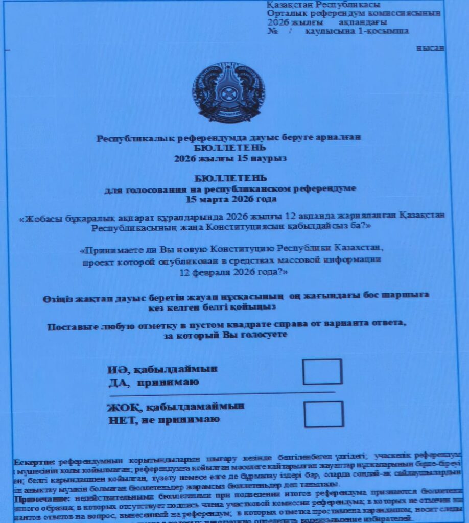 В ЦИК показали макет бюллетеня на референдум по Конституции