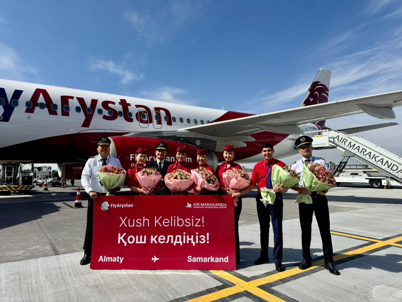 FlyArystan выполнил первый рейс по возобновленному маршруту Алматы – Самарканд