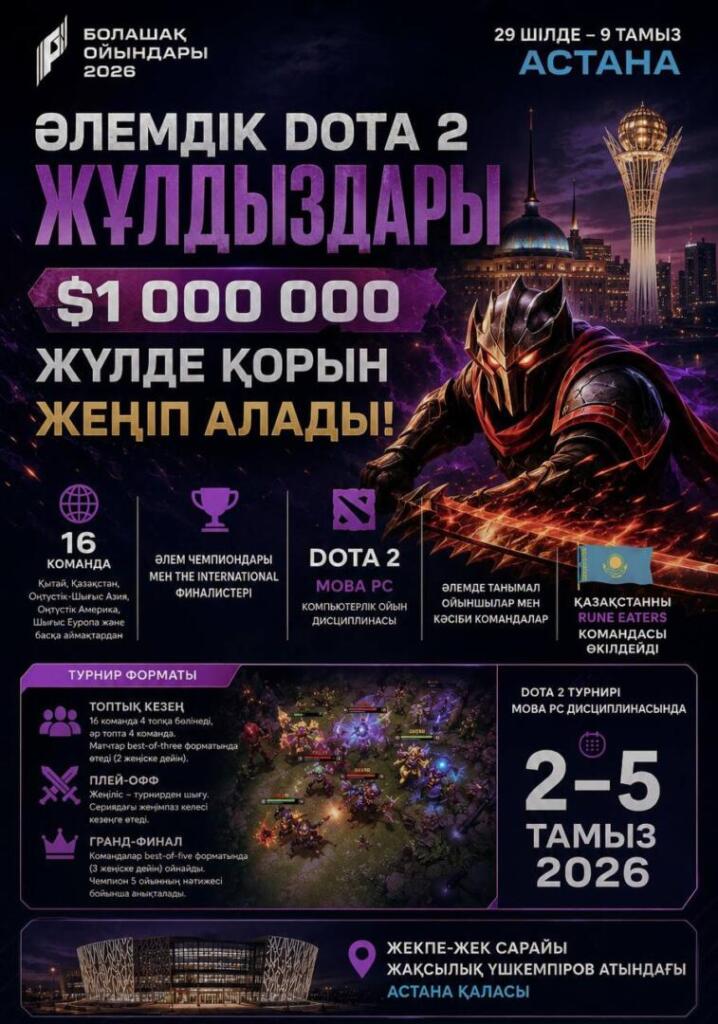 Звезды мировой Dota 2 примут участие в «Играх будущего 2026» в Астане - Optimism.kz