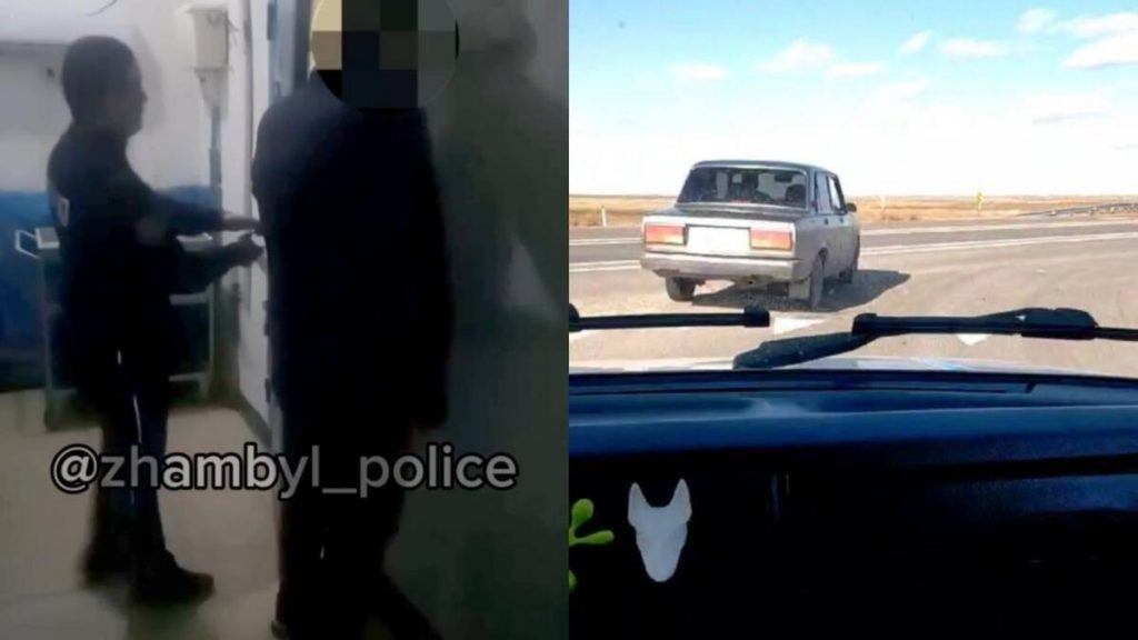 Пьяного лишенника задержали жамбылские полицейские