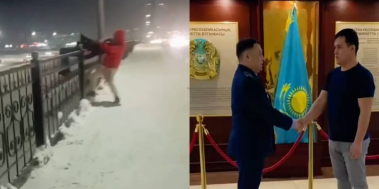 Астанчанина, спасшего девушку, наградили в полиции