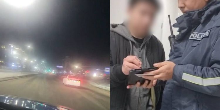Погоню за пьяным водителем зафиксировали видеорегистраторы полиции в Астане