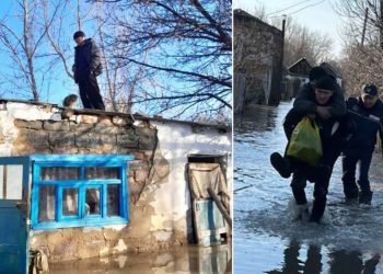 Мужчину забрался на крышу дома из-за подтопления: его спасли полицейские в ЗКО