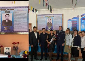 Кабинет НВП открыли в честь погибшего при исполнении сотрудника милиции в Алматинской области
