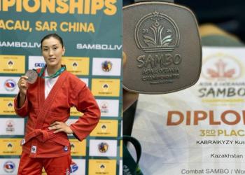Бронзовую медаль по боевому самбо в чемпионате Азии завоевала полицейский из ЗКО