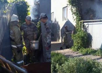 Сотрудники СОБР потушили возгорание в одном из жилых домов Уральска