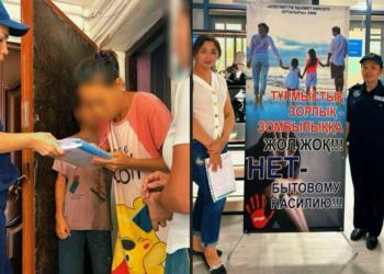 Полицейские проводят мероприятия по профилактике бытового насилия в Туркестанской области