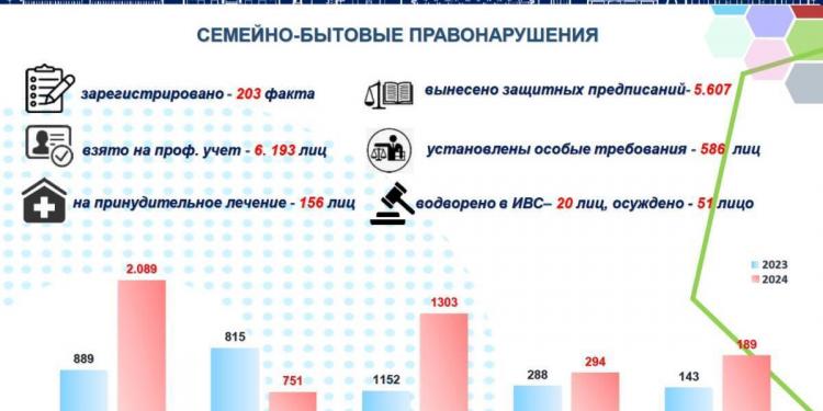 99 домашних дебоширов направлены на психо-коррекционную программу в Алматы