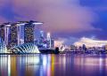 Singapore skyline at night