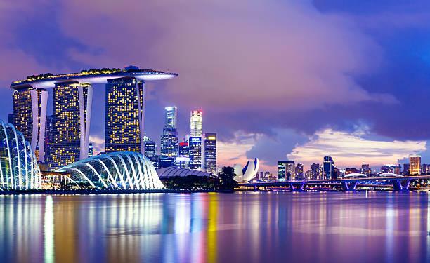 Singapore skyline at night